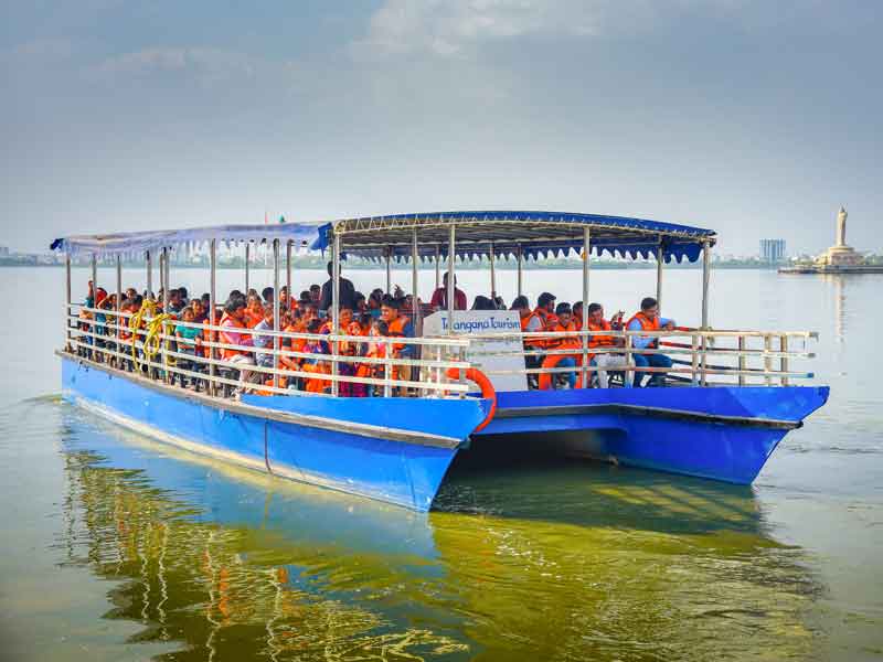 Boating activity at Hussain Sagar Lake