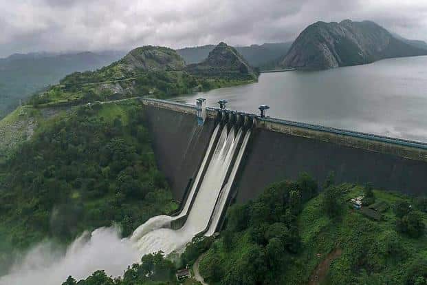Idukki Arch Dam with reservoir in Kerala