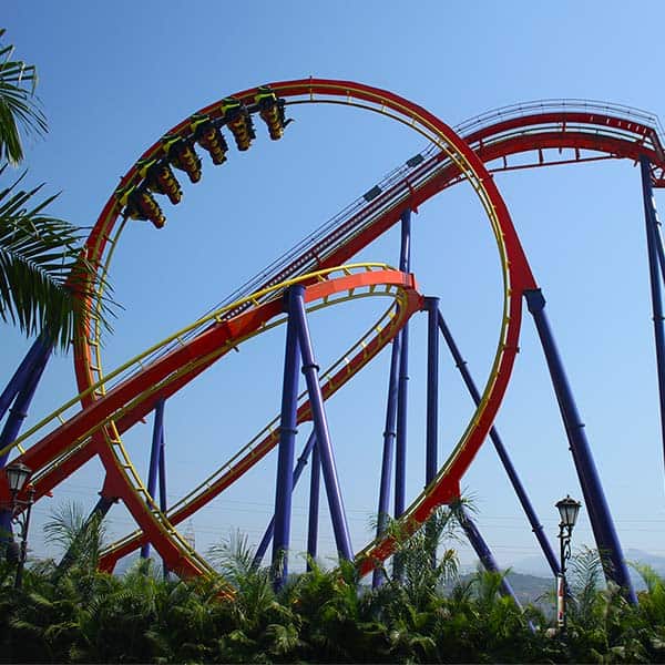 Thrilling roller coaster at Imagicaa Amusement Park Ahmedabad