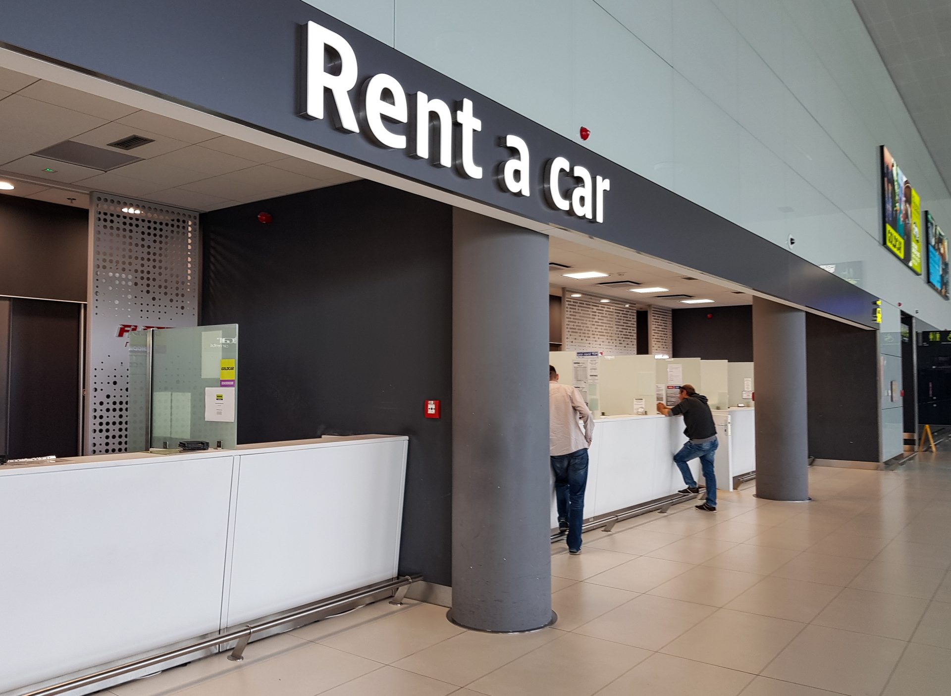 International car rental counter document check