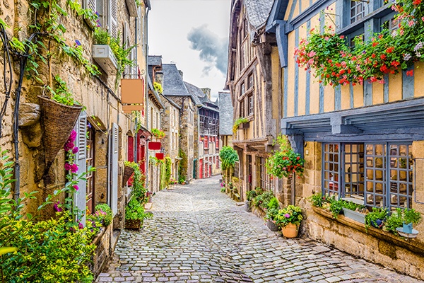 Beautiful European spring scenery for honeymoon