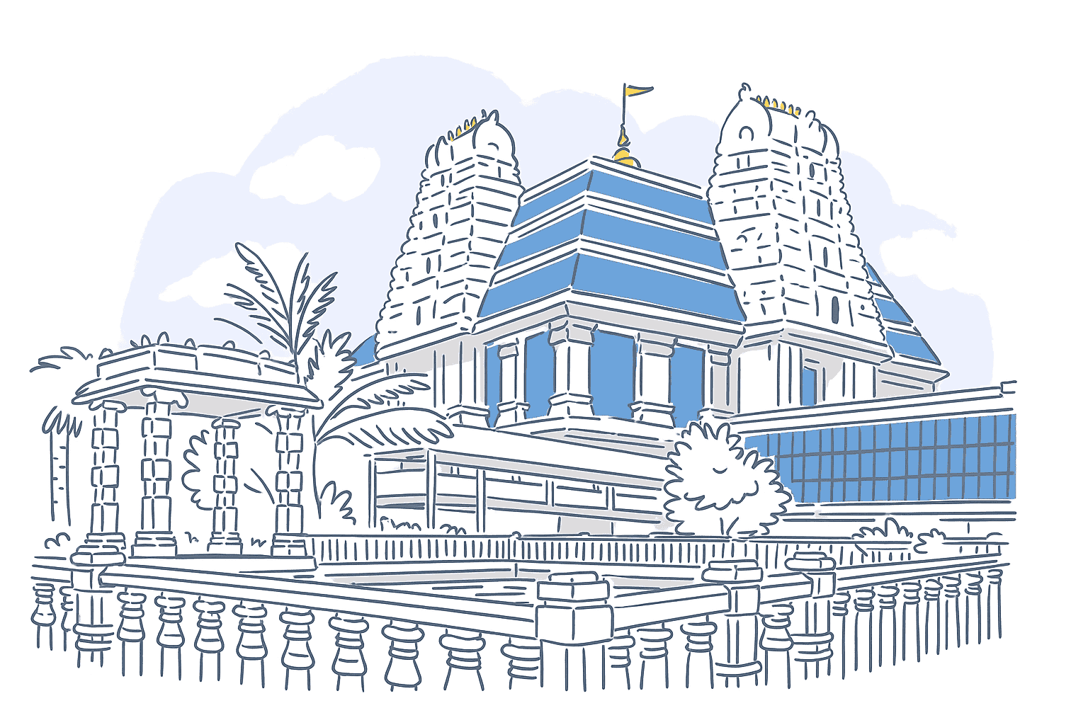 Temple architecture details