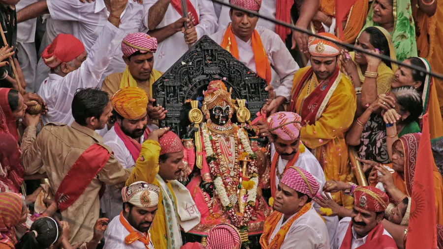Ceremonial procession at Jagdish Temple