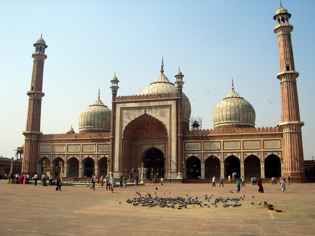 Main courtyard view of Jama Masjid in Delhi