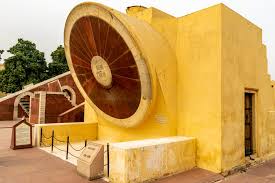 Astronomical instruments at Jantar Mantar Delhi showing various yantras