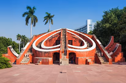 Jantar Mantar Delhi main observatory with massive stone instruments
