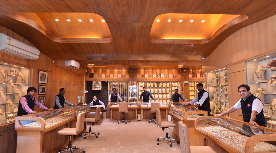 Gemstone and jewelry shop counters in Johari Bazaar Jaipur
