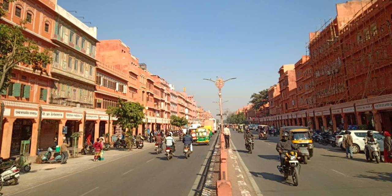 Colorful shopfronts and jewelry lanes in Johari Bazaar Jaipur