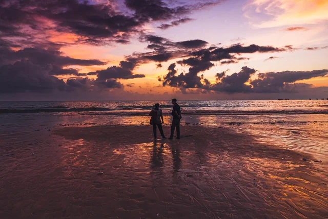 Silhouette view at Juhu beach sunset