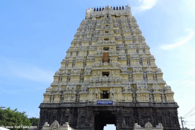 Magnificent temple gopuram in Kanchipuram