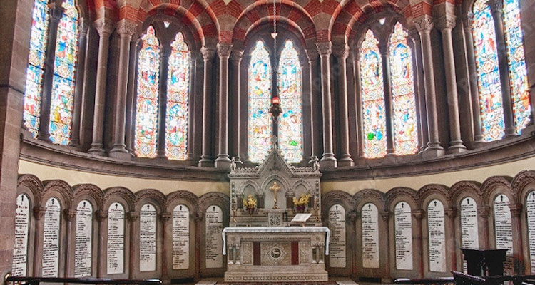 Interior arches and heritage details inside Kanpur Memorial Church