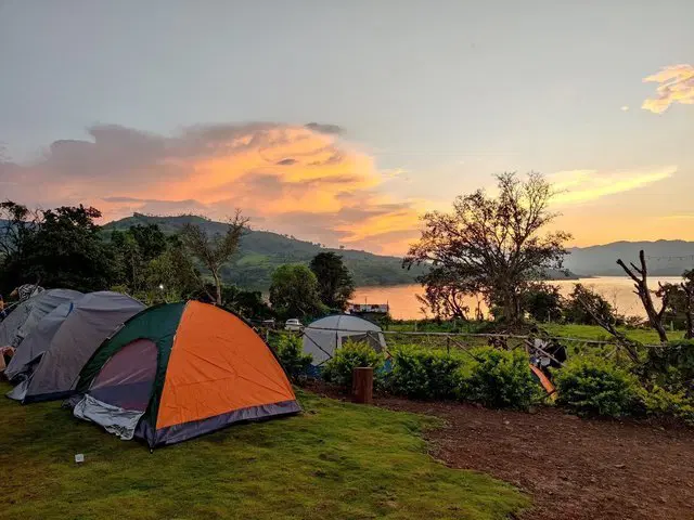 Camping setup at Kasarsai Dam