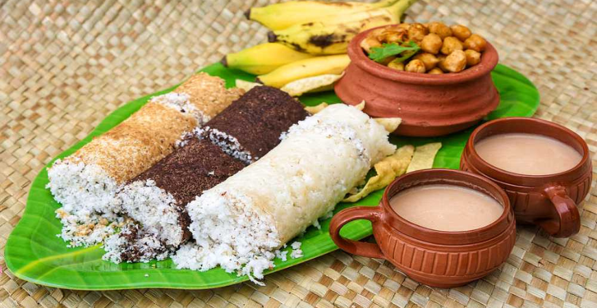 Traditional Kerala sadya served on banana leaf