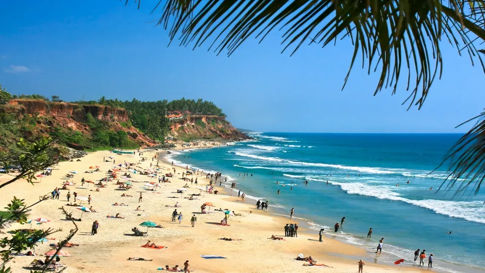 Varkala cliff beach in Kerala