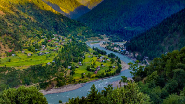 Viewpoint over river in Keran valley