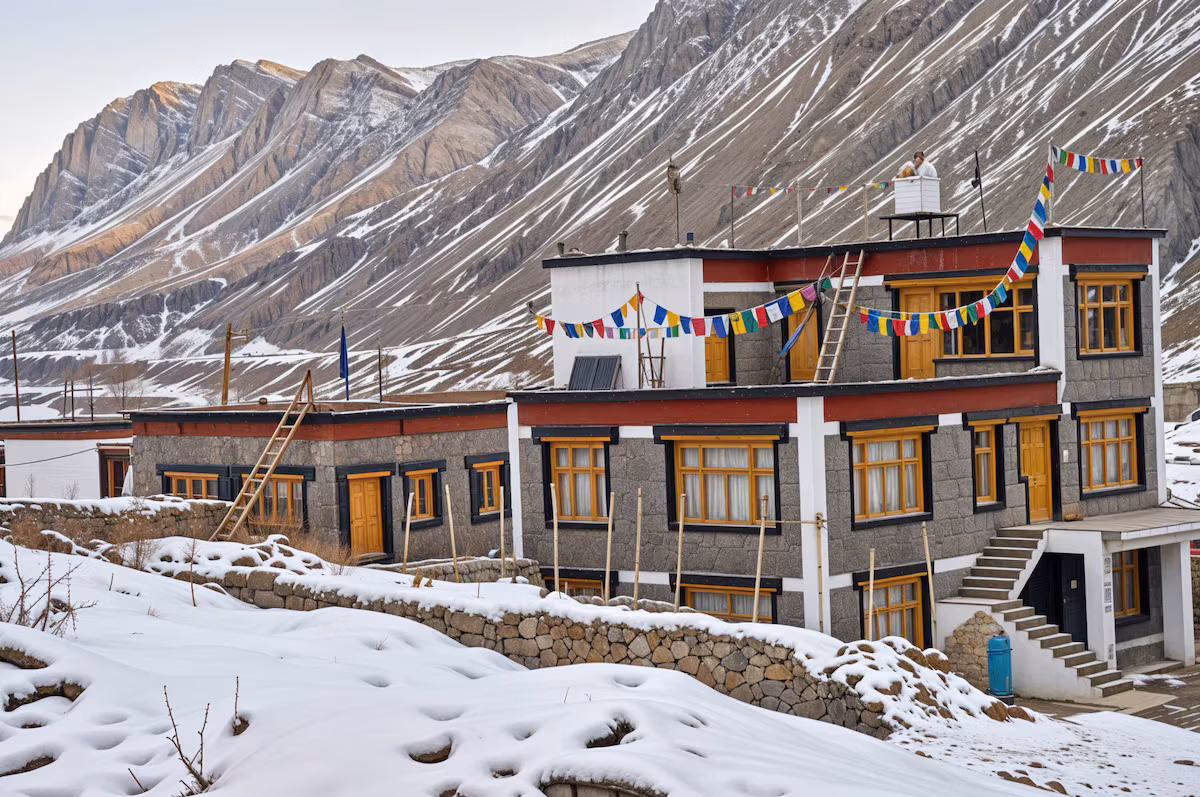 Traditional homestay setup in Kibber Village Spiti