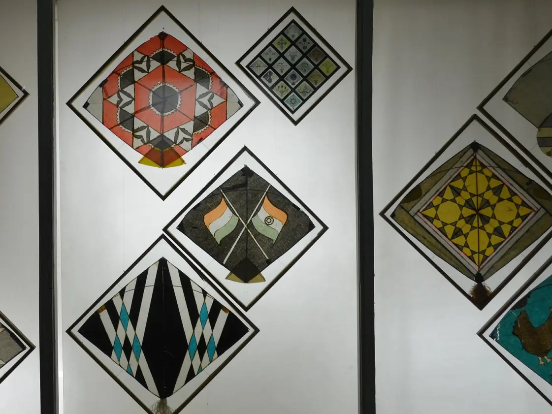 Traditional and international kite exhibits in Ahmedabad museum