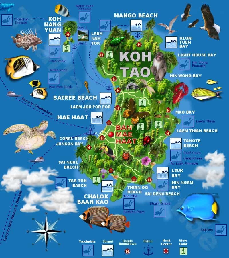 Koh Tao Island Thailand panoramic view
