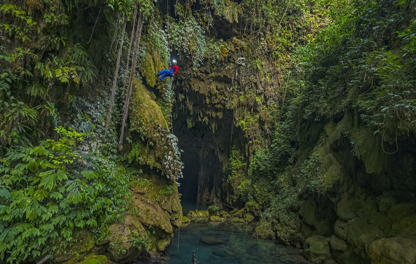 Cave entry route near Krem Chympe Meghalaya