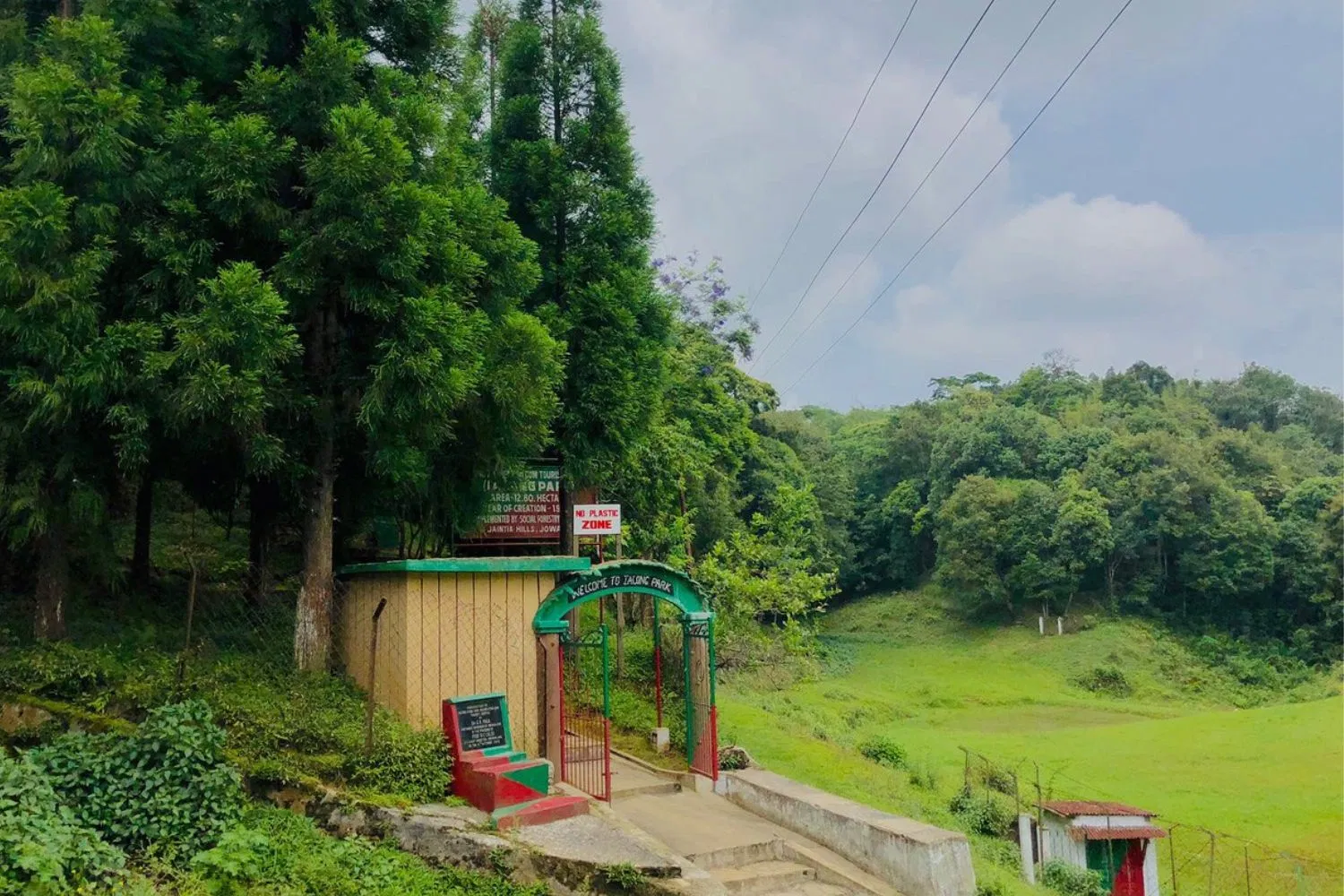 Green walking trail section at Lalong Park Meghalaya