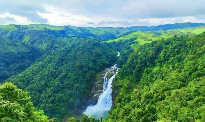 Trekking trail to Langshiang Falls through West Khasi Hills