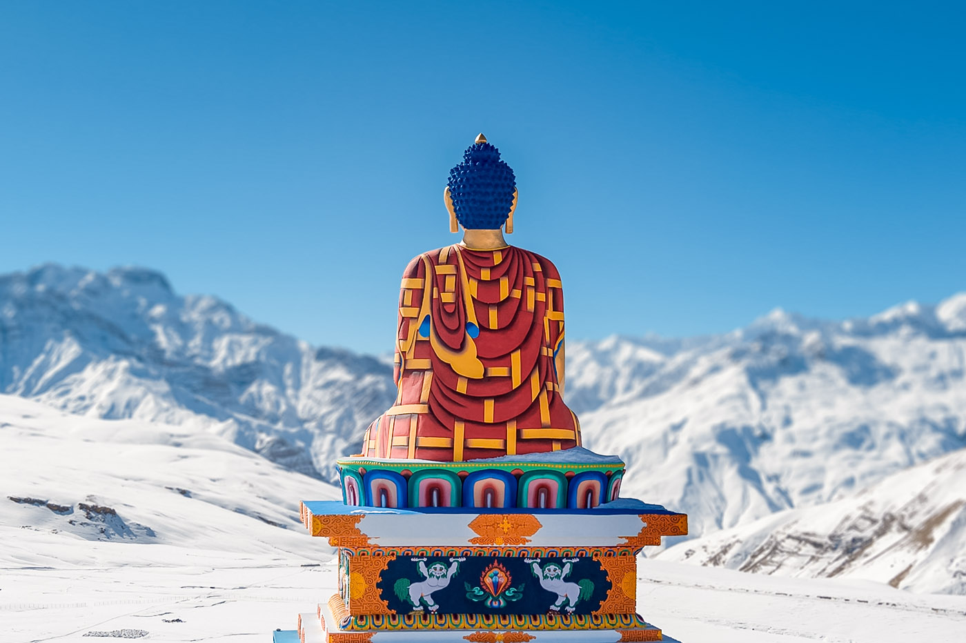 Langza Buddha Statue overlooking Spiti Valley