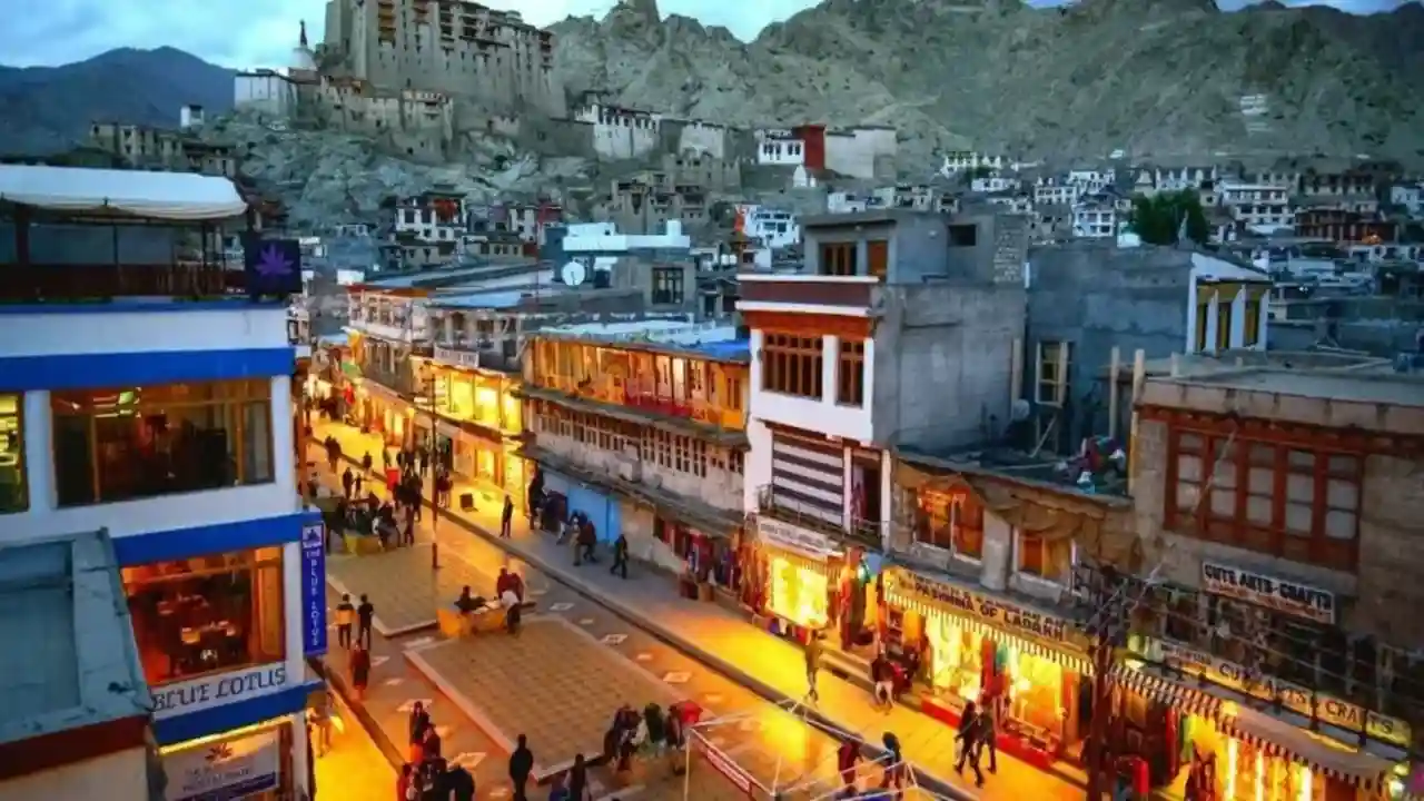 Leh town in crisp November winter light