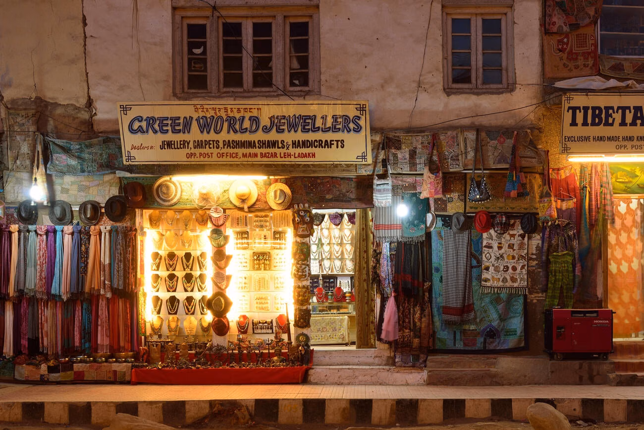 Evening bazaar and local life in Leh Ladakh