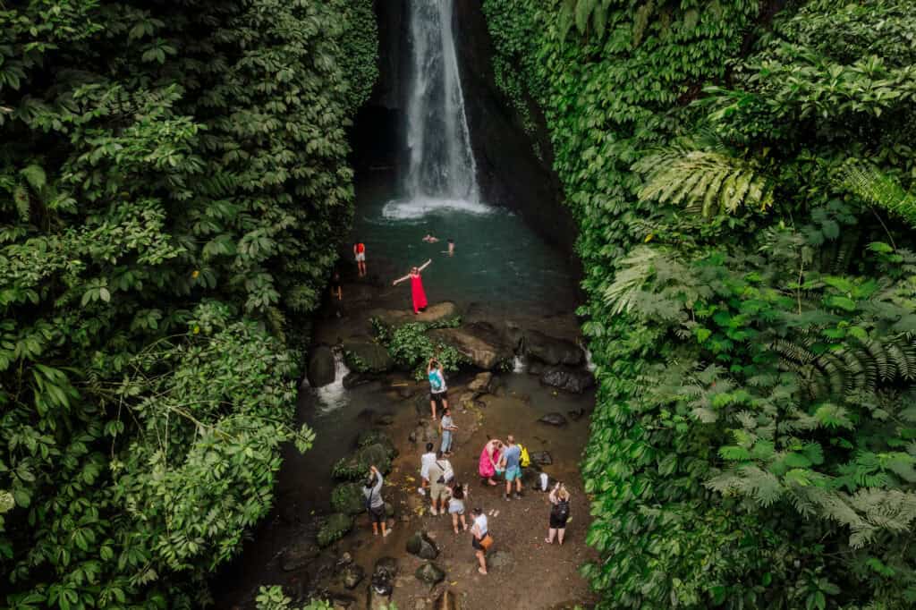 Scenic North Bali landscape near Leke Leke Waterfall