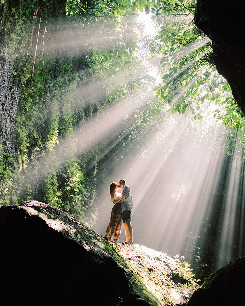Photographer capturing Leke Leke Waterfall