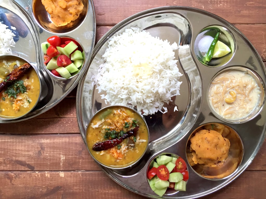 Traditional Odia cuisine thali with Dalma and other dishes