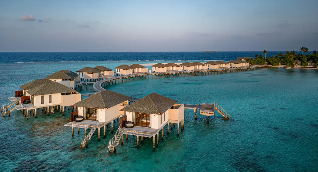 Luxurious overwater villa in Maldives