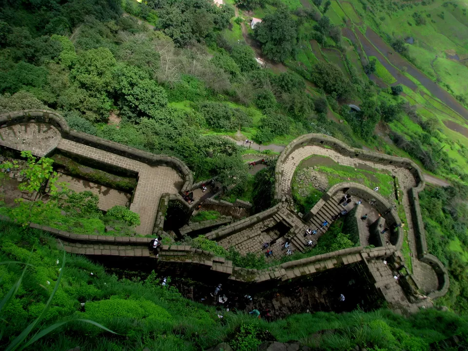 Lohagad Fort panoramic view from top