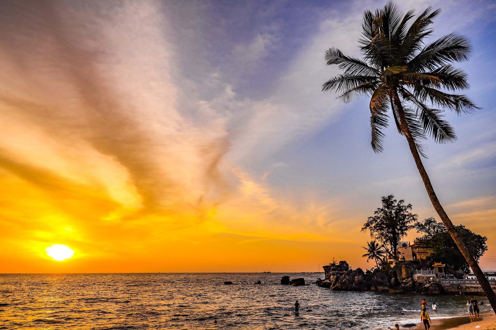 Spectacular sunset at Long Beach Phu Quoc