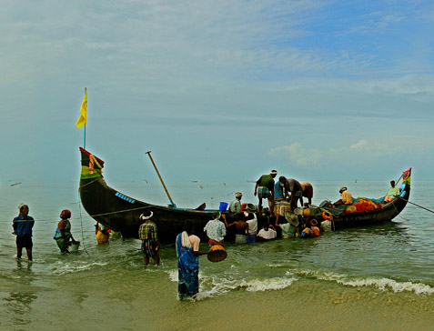 Traditional fishing village at Marari