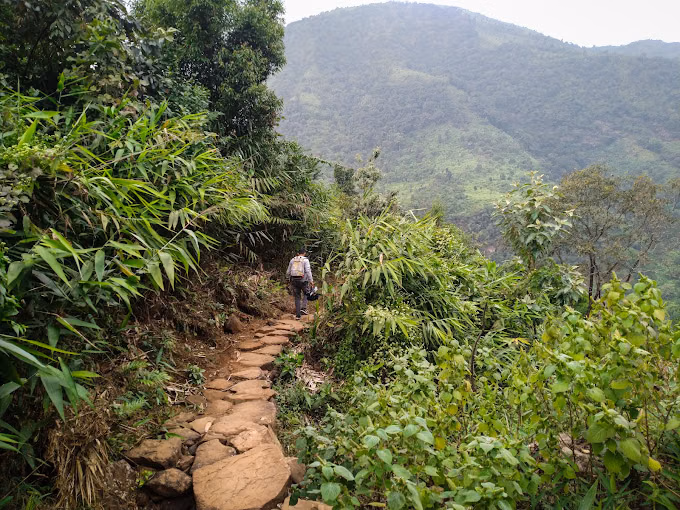 Descent section on Mawryngkhang Trek route