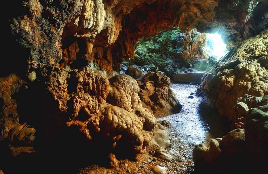 Limestone formations inside Mawsmai Cave