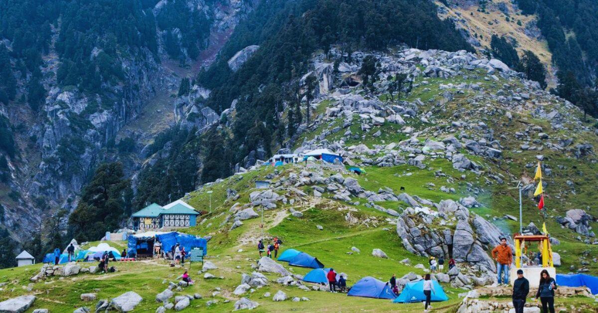 Triund trek view of Dhauladhar mountains