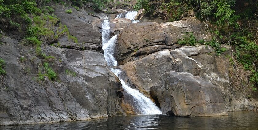Meenmutty Waterfalls Wayanad multi-tier cascade view