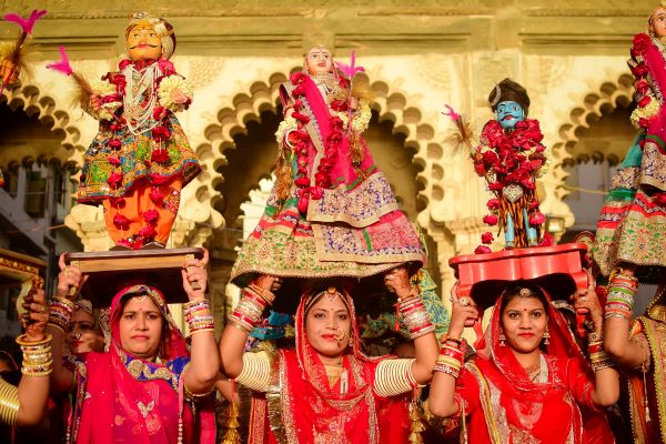 Traditional performances and rituals during Mewar Festival in Udaipur