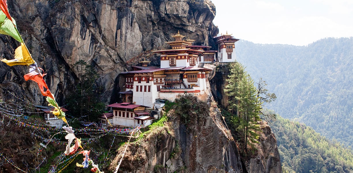 Hill monastery landscape in India