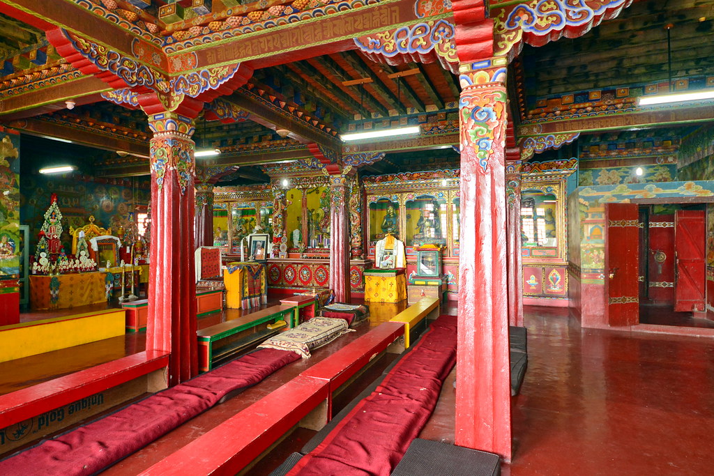 Prayer room interior in an Indian monastery