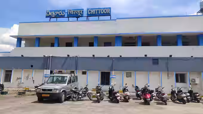 Chittoor Railway Station platform at night
