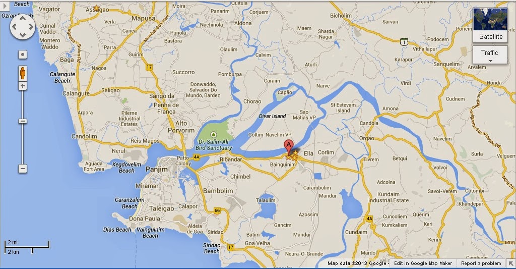 Location map showing Museum of Christian Art in Old Goa