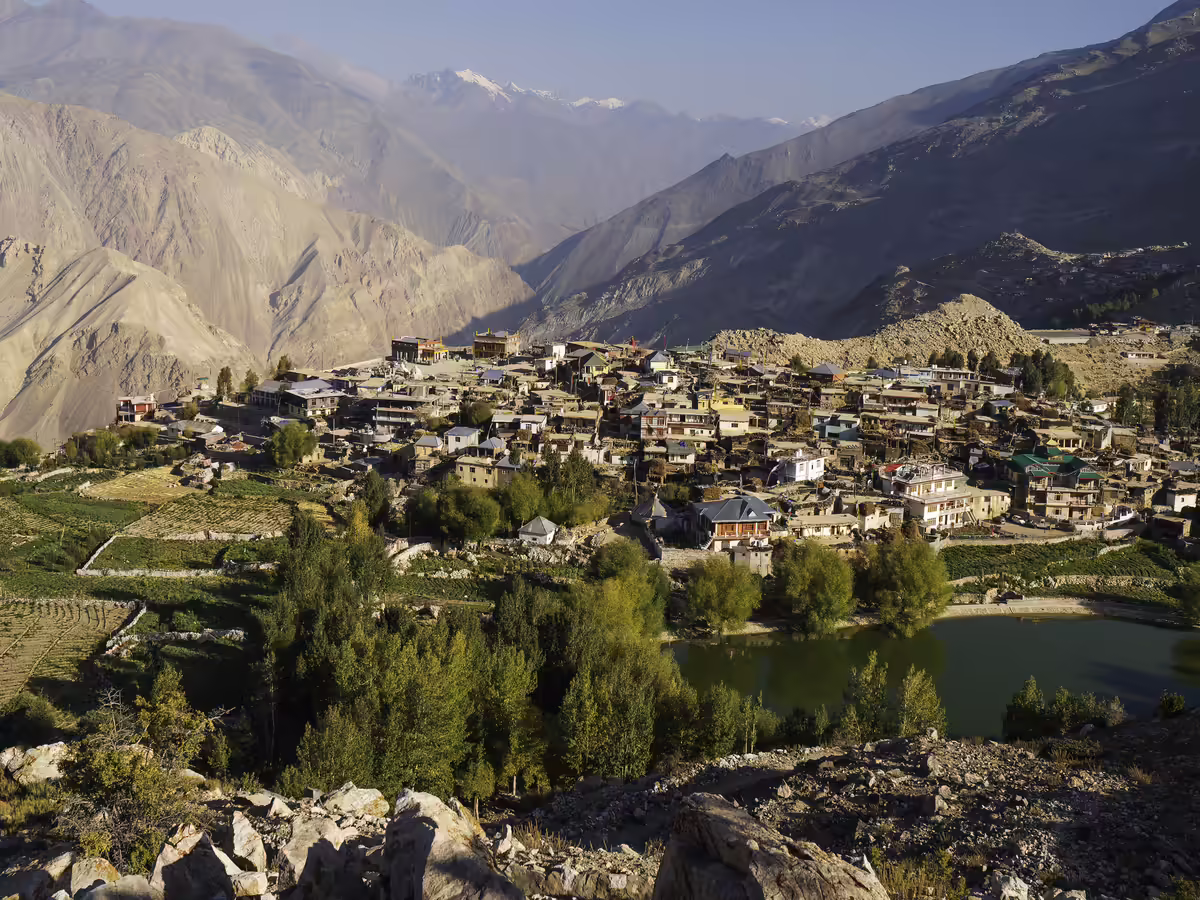 Nako village perched above the sacred lake in Spiti Valley