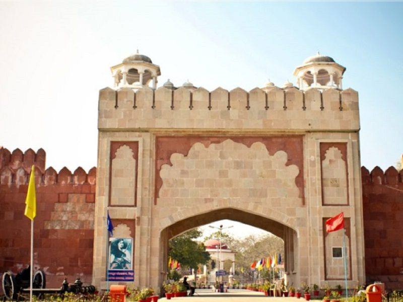 Entrance gate of Nana Rao Park in Kanpur with historic architecture