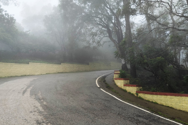 Lush green Nandi Hills during monsoon