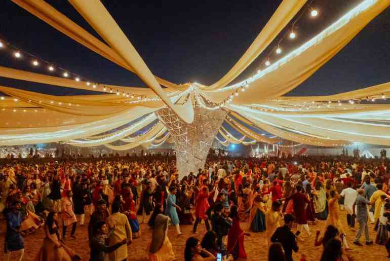 Garba night celebration in Ahmedabad during Navratri
