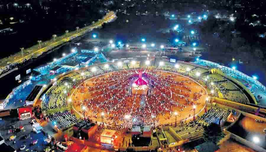 Large Garba ground during Navratri in Gujarat