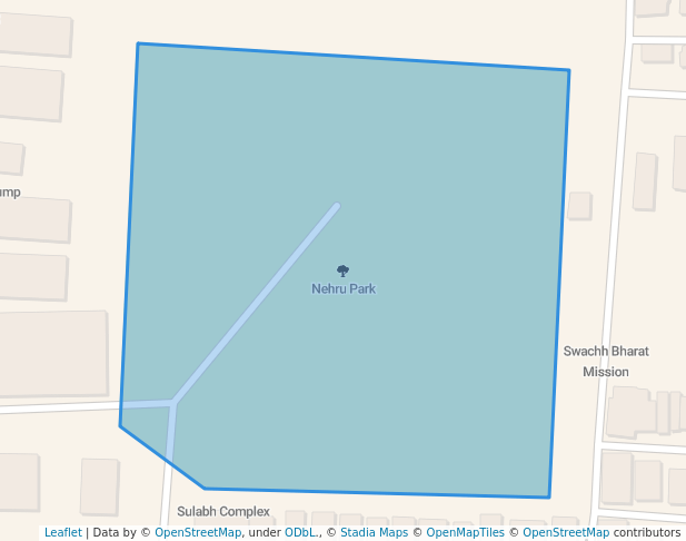 Nehru Park Indore location map with nearby landmarks